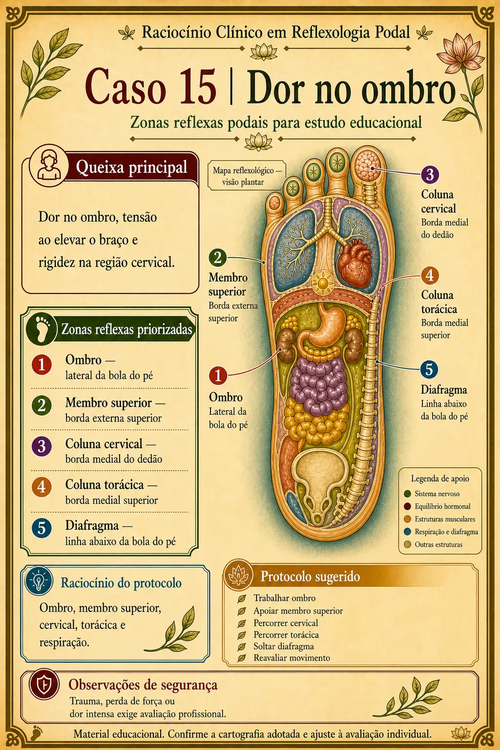 Caso 15 sobre dor no ombro em Reflexologia Podal